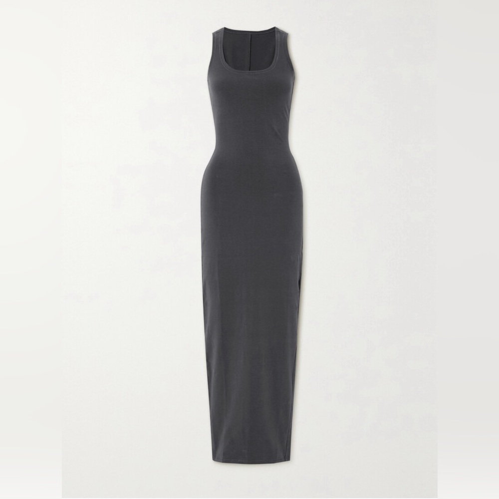 Skims Vintage Scoop Neck Long Dress - Ash